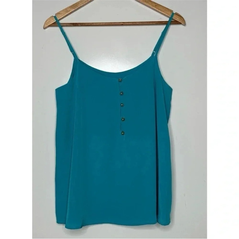 Yumi Kim Turquoise Button-Down Camisole 100 % silk